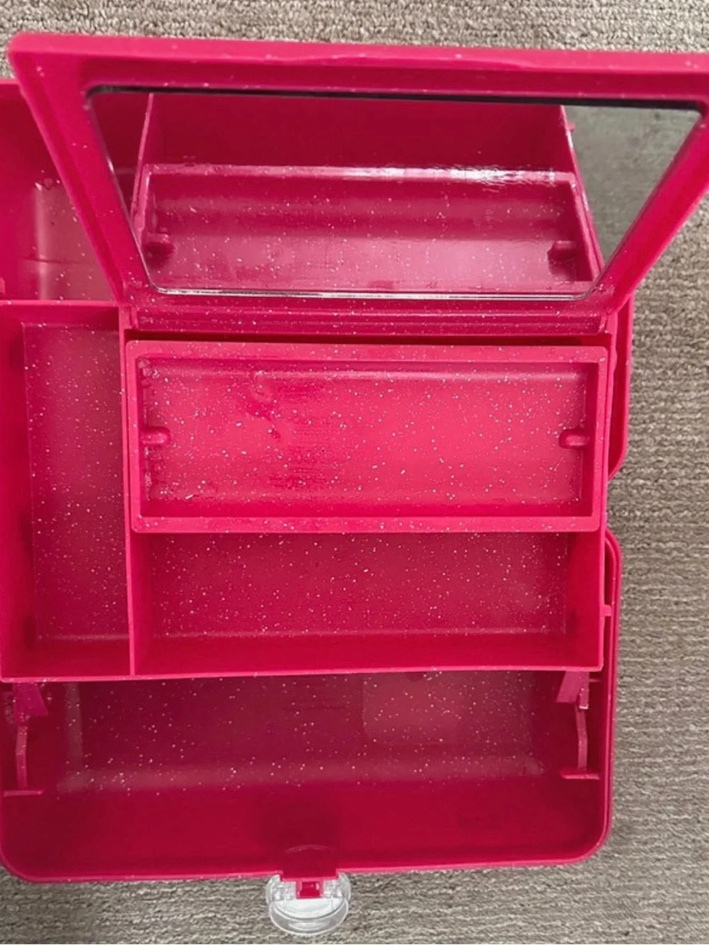 Caboodles Red Glitter Makeup Organizer Case